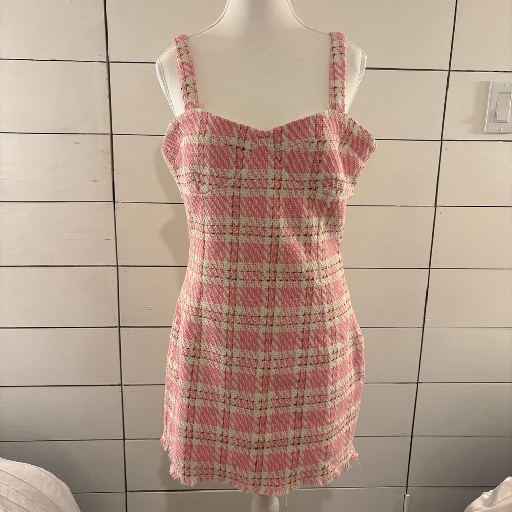Endless Rose Pink and Cream Textured Dress “Clueless”!
